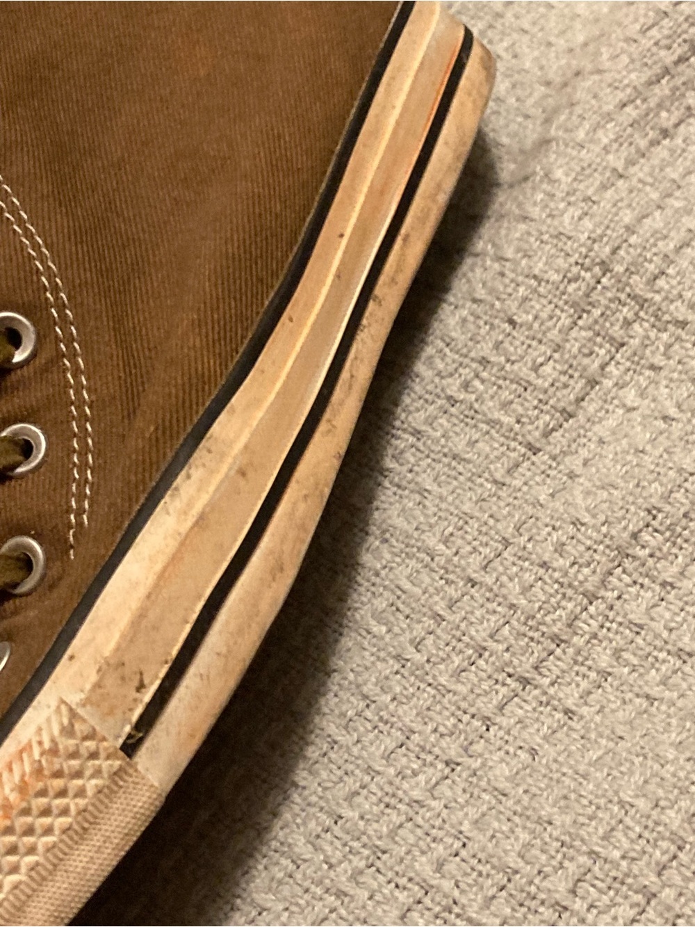 Distressed Converse Men’s High-Top Canvas Sneakers - Green/Brown Army - Picture 4 of 8